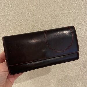 Tusk Leather Brown Wallet Red